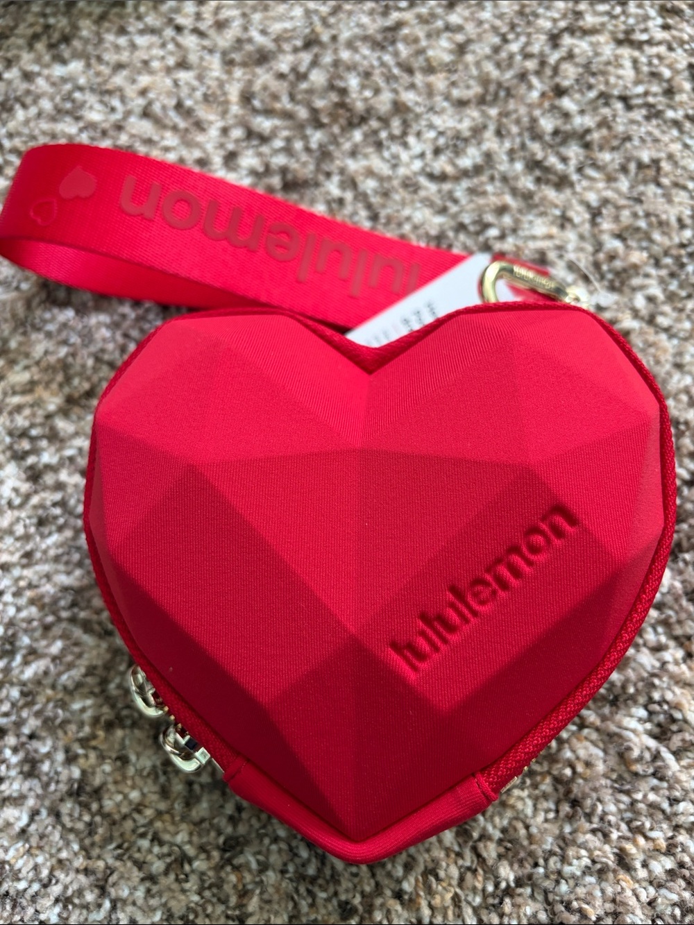❤️ lululemon Red Heart Wristlet Keychain BNWT